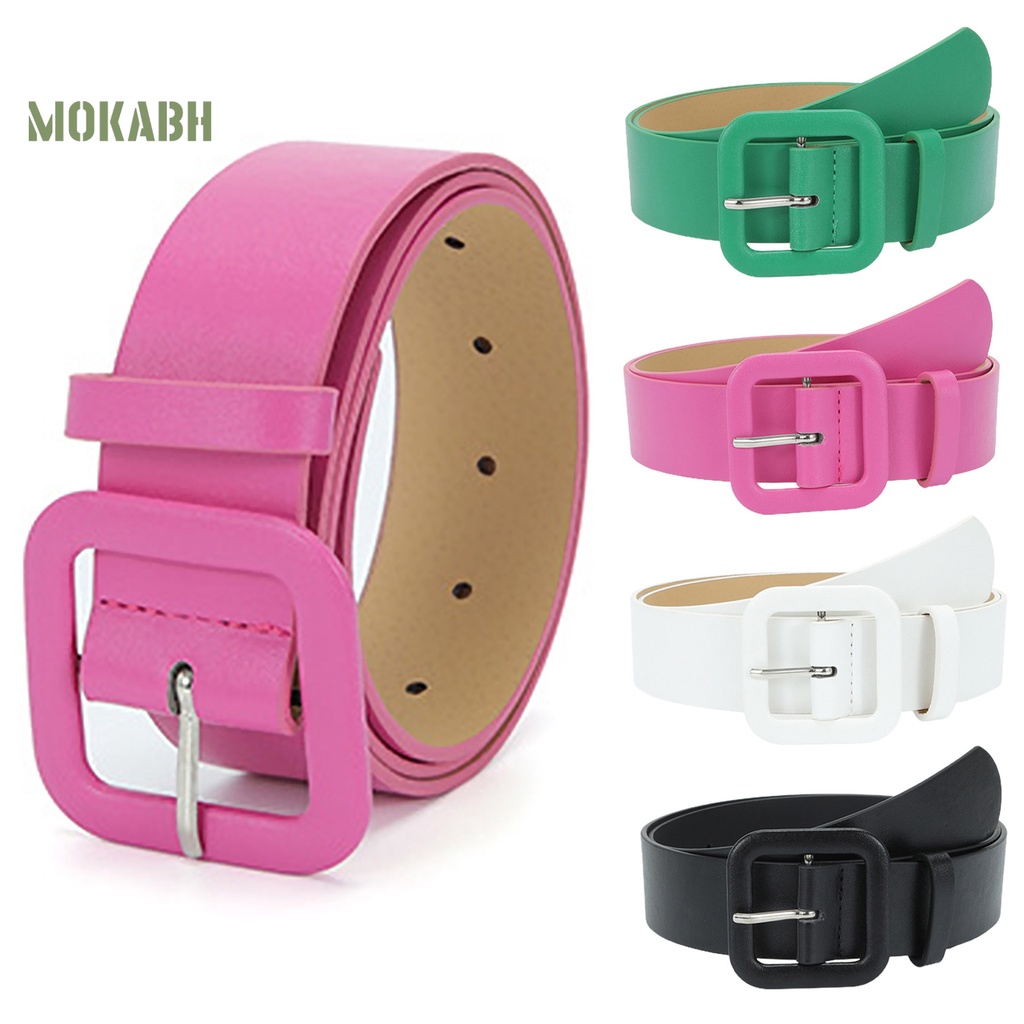 Thắt Lưng Bằng Da Giả Dày Dặn Màu Trơn Chống Vỡ Có Thể Điều Chỉnh Cho Nữ