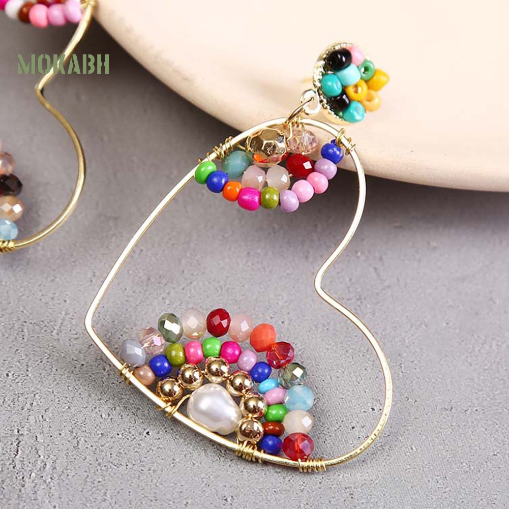 [Mok Abh] Bông Tai Hình Trái Tim Phong Cách Du Mục