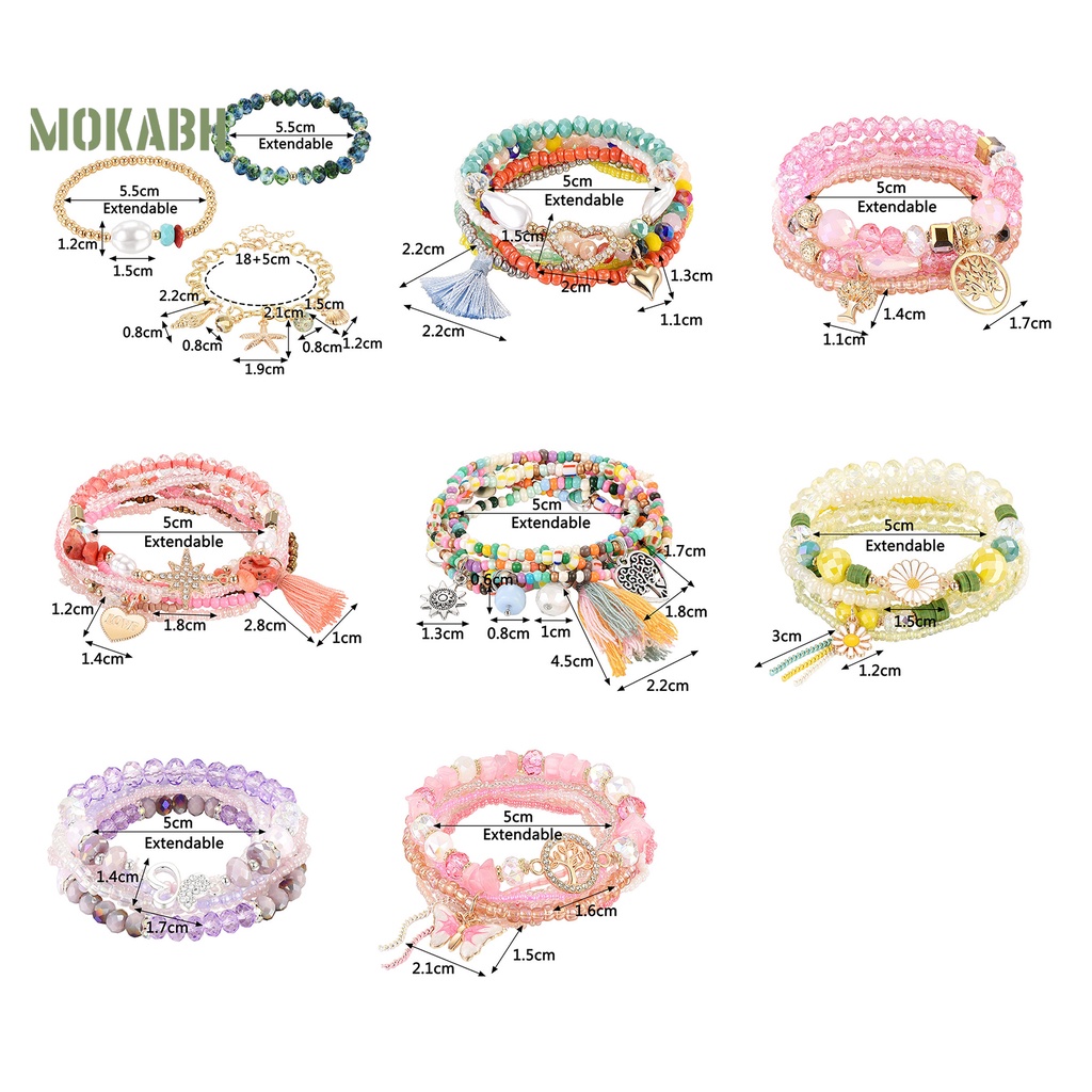 Vòng Đeo Tay Dạng Chuỗi Hạt Nhiều Lớp Phong Cách Bohemian Thời Trang Cho Nữ