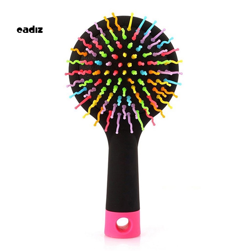 Lược Chải Tóc 2 Trong 1 Chống Tĩnh Điện Mát Xa Da Đầu Màu Sắc Cầu Vồng Xinh Xắn