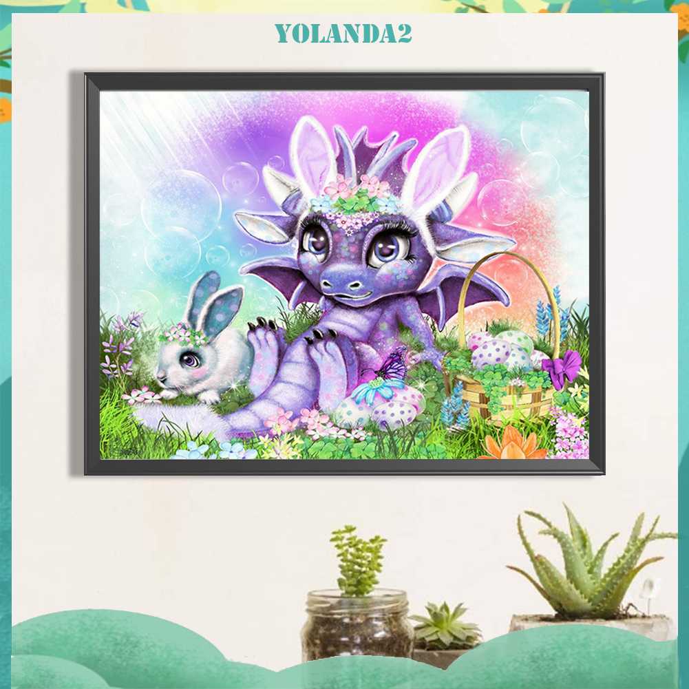 Tranh Đính Đá Kim Cương Toàn Bộ 5D DIY Hình Vẽ Khủng Long