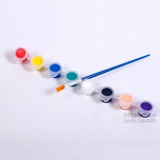 Set 8 màu mini Acrylic tặng kèm cọ vẽ