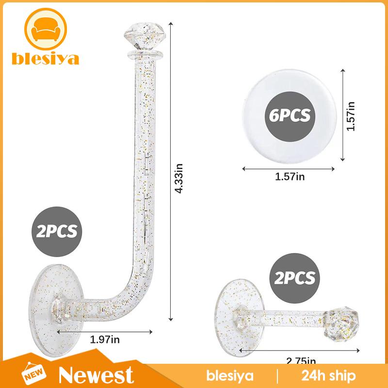 Móc Treo Kẹp Tóc Gắn Tường Trong Suốt Tiện Dụng Cho Nhà Bếp / Phòng Tắm