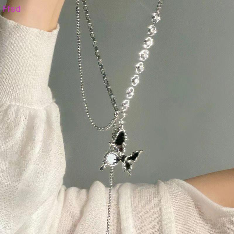 {Ffsd} Mặt Vòng cổ Hợp Kim Phối Dây Tua Rua Hình Bướm Phụ Kiện Trang Sức Áo Khoác Vest Cho Nữ * Bán Chạy