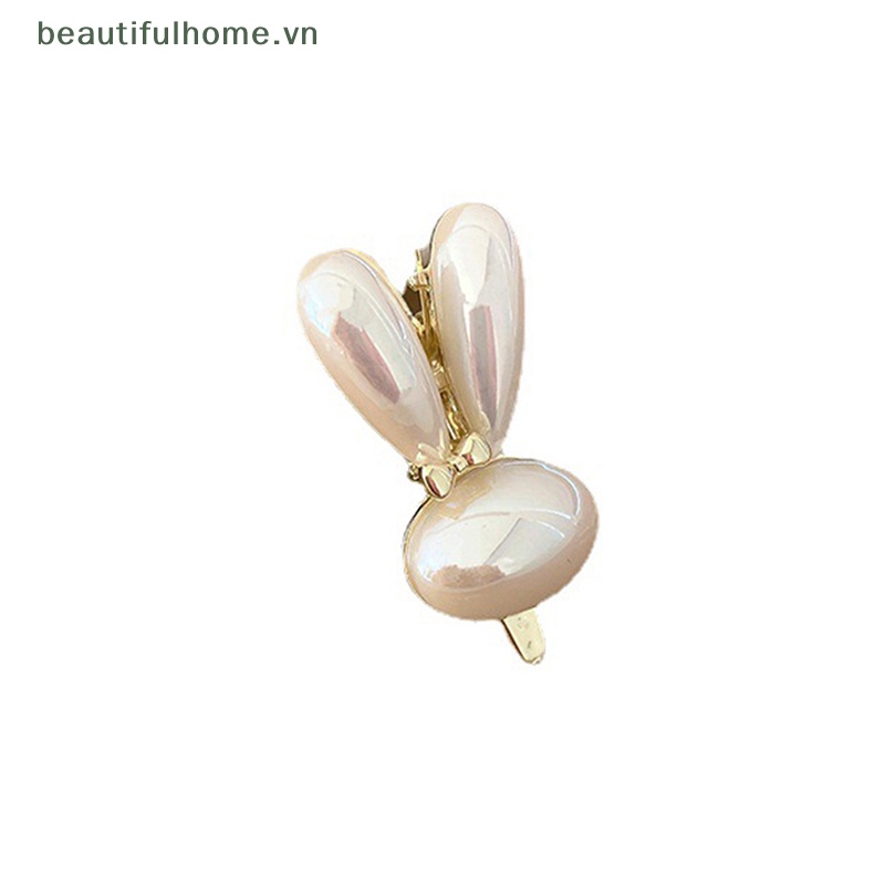 Kẹp Tóc Tai Thỏ Đính Ngọc Trai Thời Trang Cho Nữ