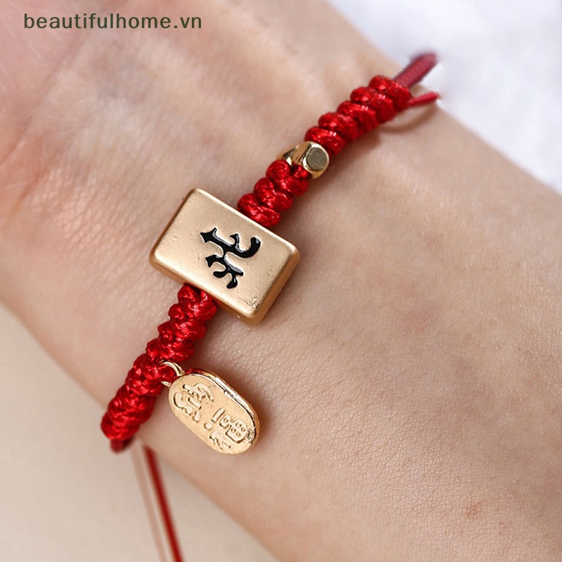 [beautifulhome] Vòng Tay Mahjong Dệt Tay Phong Cách Trung Hoa Sáng Tạo Cá Tính Dành Cho Nữ [beauty]