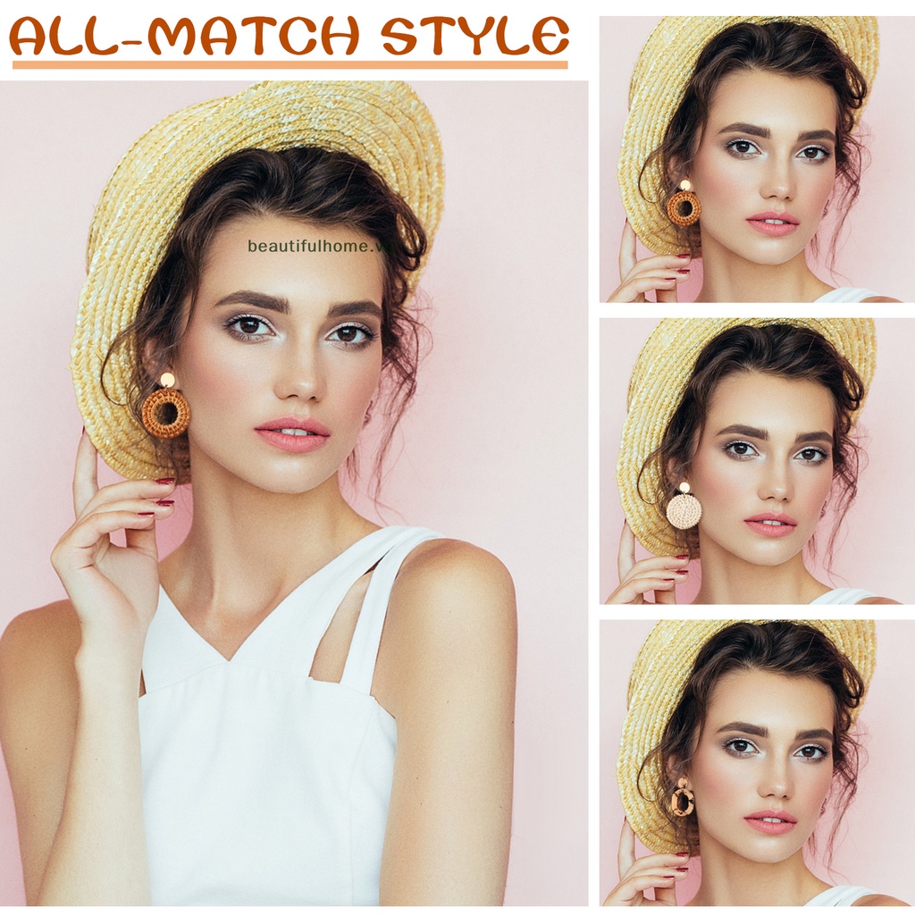 Set 5 Khuyên Tai / Vòng Tay / Dây Đeo Chéo / Túi Xách Đan Lát Thủ Công Bằng Acrylic Họa Tiết Da Báo Thời Trang Mùa Hè Cho Nữ