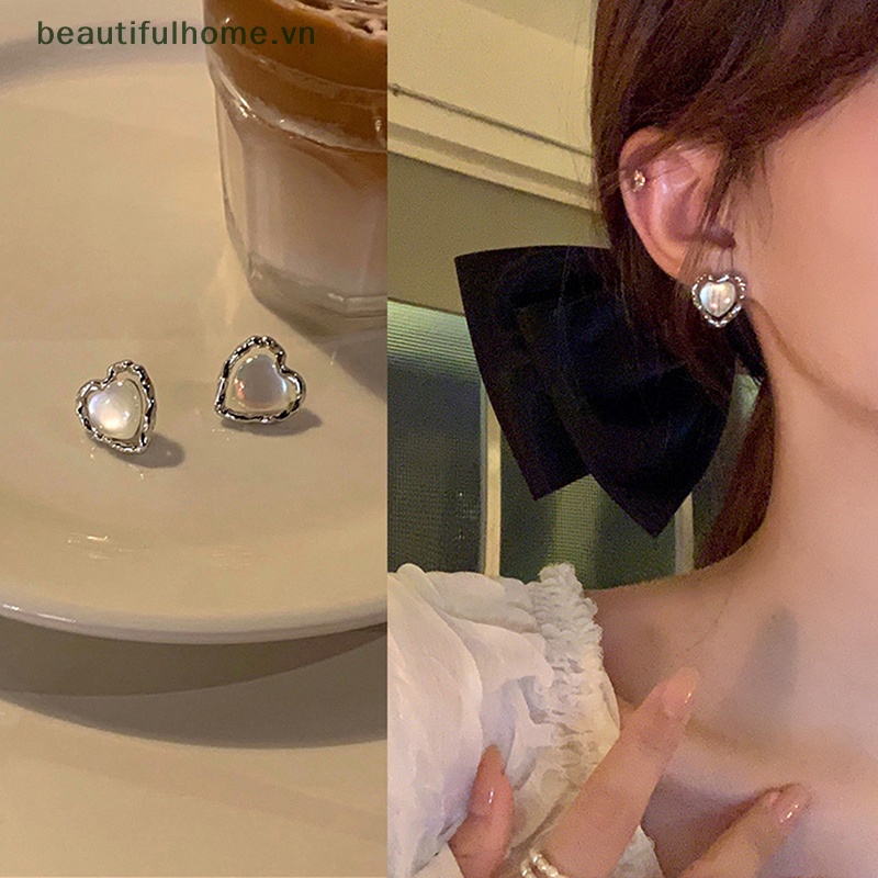 [beautifulhome] Bông Tai Hình Trái Tim Nhỏ Nhắn Dễ Thương Thời Trang Cổ Điển Thanh Lịch Dành Cho Nữ [beauty]
