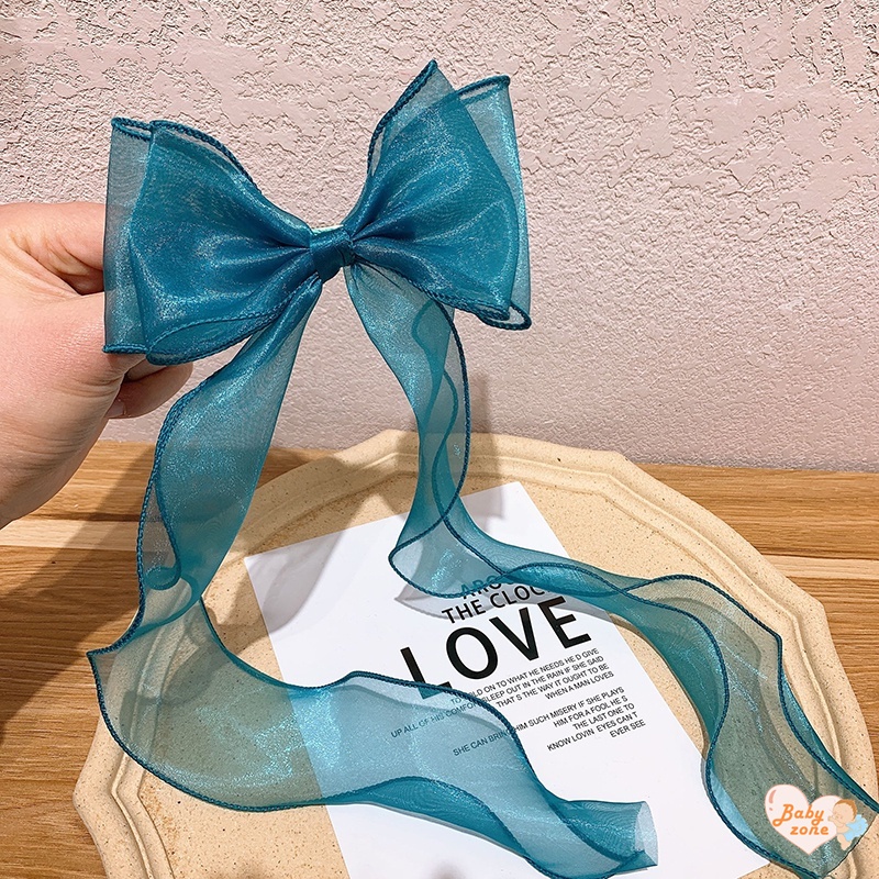 Kẹp Tóc Đuôi Cá Đính Nơ Ruy Băng Xinh Xắn Cho Bé Gái