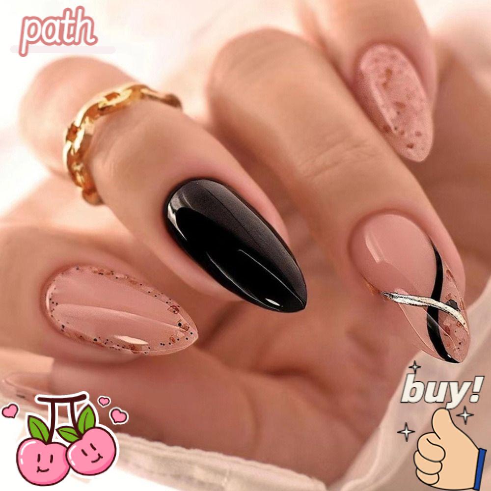 Set 24 Móng Tay Giả Dạng Nhấn Phong Cách Pháp