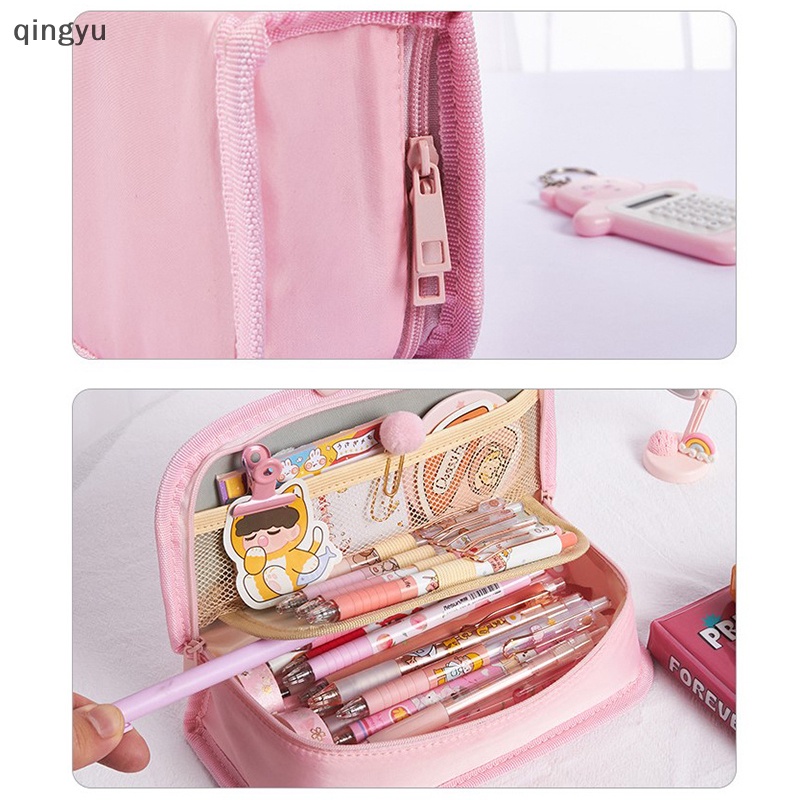 Túi Đựng Bút Bằng Vải Sức Chứa Lớn Họa Tiết Hoạt Hình Phong Cách Hàn Quốc Dễ Thương Cho Học Sinh