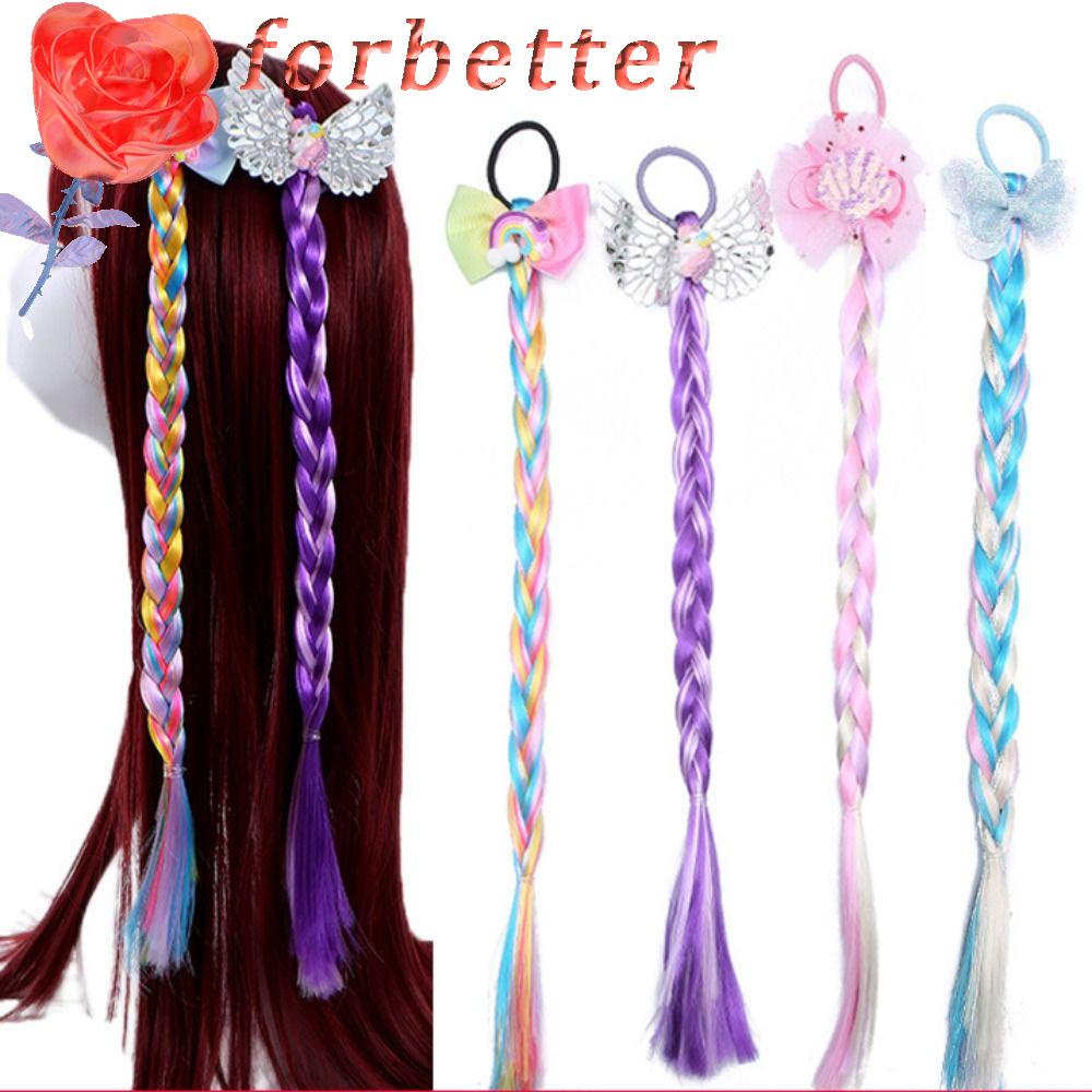 Băng Đô Bện Tóc Đuôi Ngựa Thẳng Bằng Sợi Tổng Hợp Vô Hình Nhiều Màu Dễ Thương Cho Bé Gái