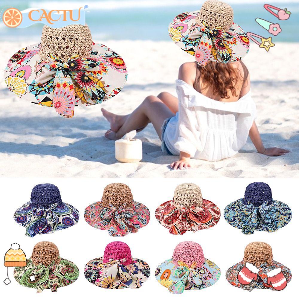 Nón Cối Rộng Vành Phối Họa Tiết Hoa Phong Cách Bohemia Thời Trang Cho Nữ