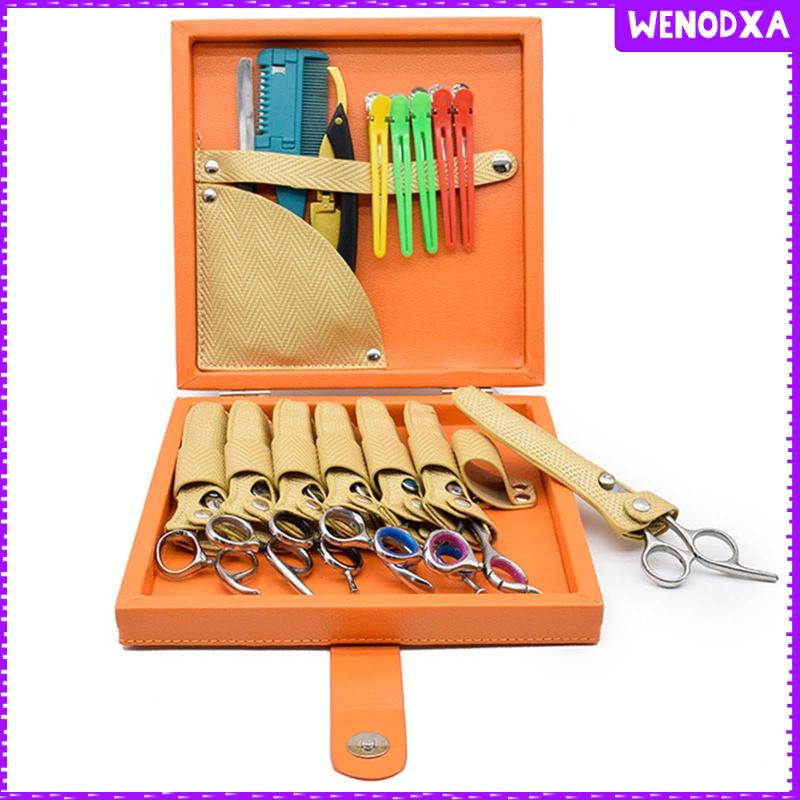 Hộp Đựng Kéo Cắt Tóc Bằng Da PU 23x23x4.5cm Tiết Kiệm Không Gian