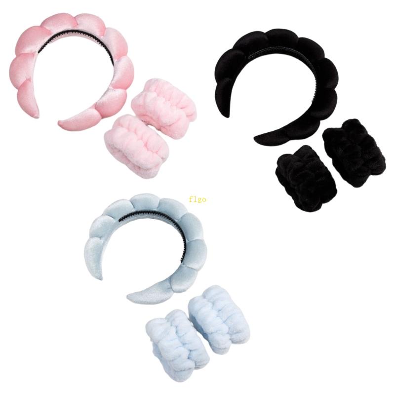 Flgo Băng Đô Đeo Cổ Tay Thấm Hút Mồ Hôi Cho Spa