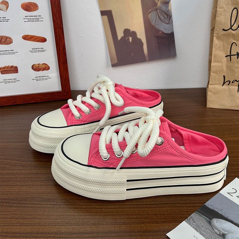 có hàng sẵn Giày Thể Thao Vải Canvas Đế Dày Hai Cách Đeo Phong Cách Mới 2023 Thoáng Khí Thời Trang Mùa Hè Cho Nữ