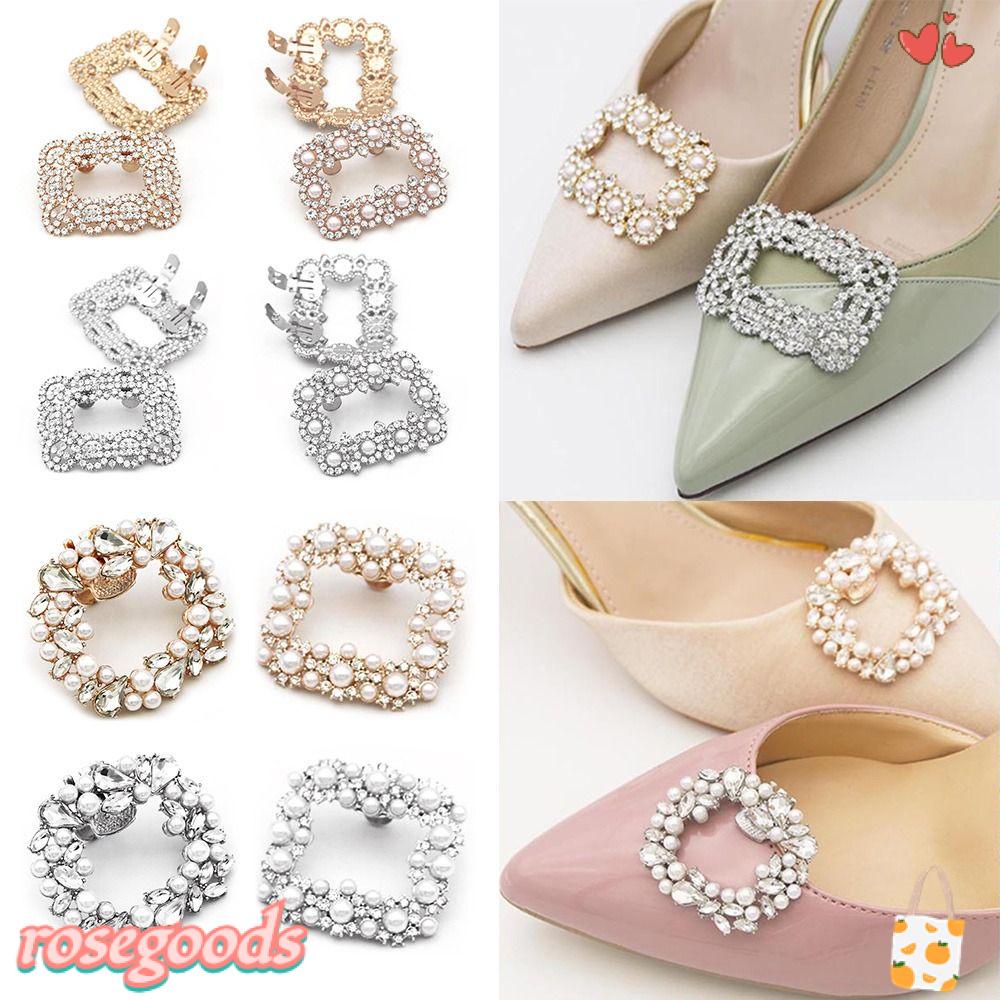 Khóa Kẹp Giày Thay Thế Hình Hoa Hồng Thời Trang Cho Cô Dâu