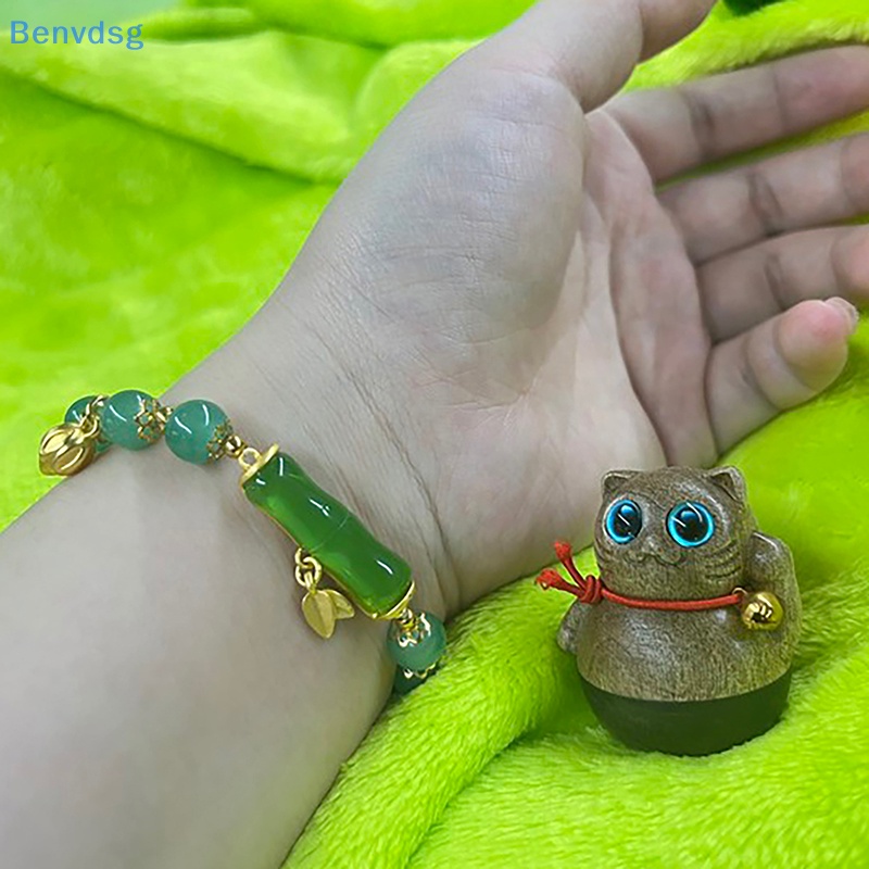 Benvdsg > Vòng Tay Đá Ngọc Bích Hetian Hình Hoa Sen Bằng Tre Thủ Công Phong Cách Cổ Điển Cho Nữ