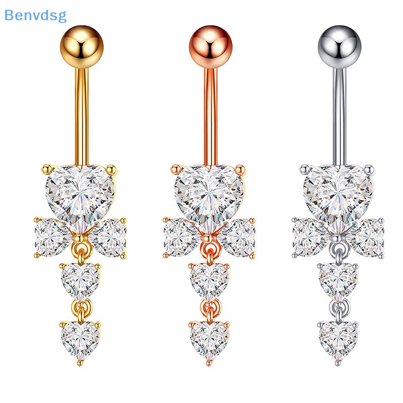 Khuyên Rốn Đính Đá Zircon Hình Trái Tim Thời Trang Cho Nữ