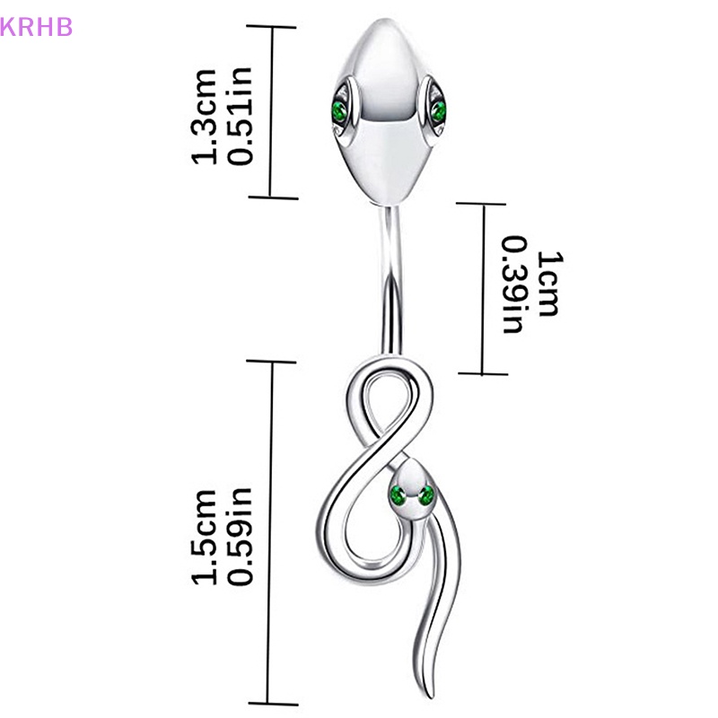 Khuyên Rốn Hình Rắn Bằng Thép Không Gỉ Đính Đá Zircon Thời Trang Dành Cho Nữ Mới