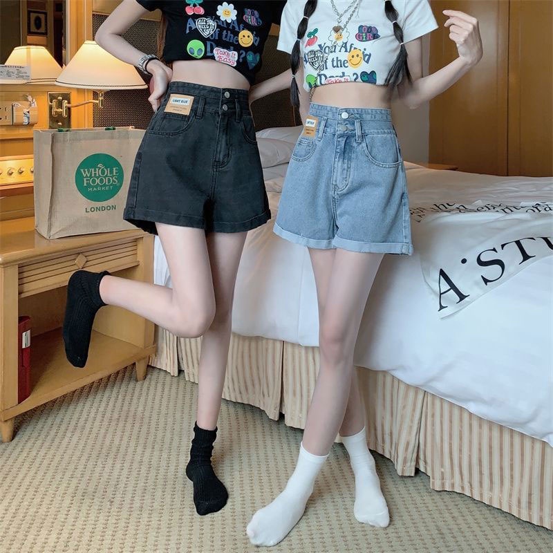 Quần ngắn ống rộng Lưng Cao Thời Trang Mùa Hè Hàn Quốc 2023