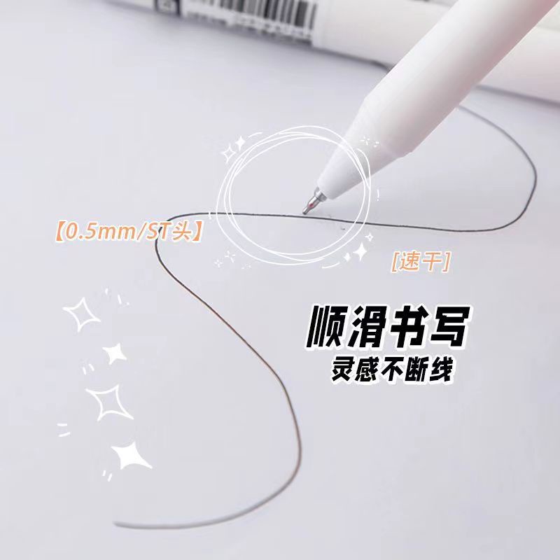 Bút Bi Mực Đen Ngòi 0.5mm Thiết Kế Đơn Giản Cho Học Sinh