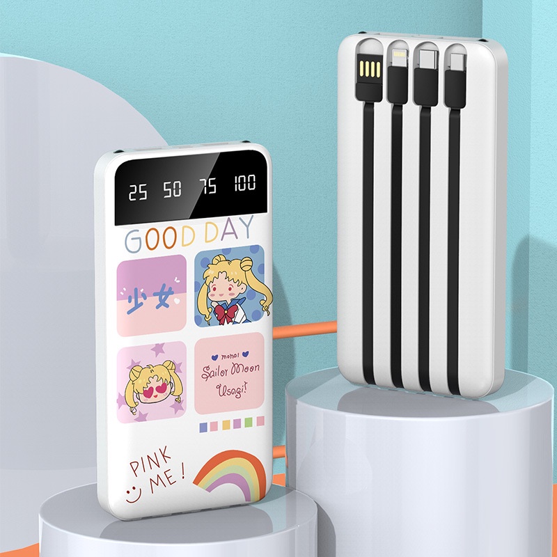 Pin Sạc Dự Phòng Mini 20000mAh Sơn Hoạt Hình Siêu Mỏng