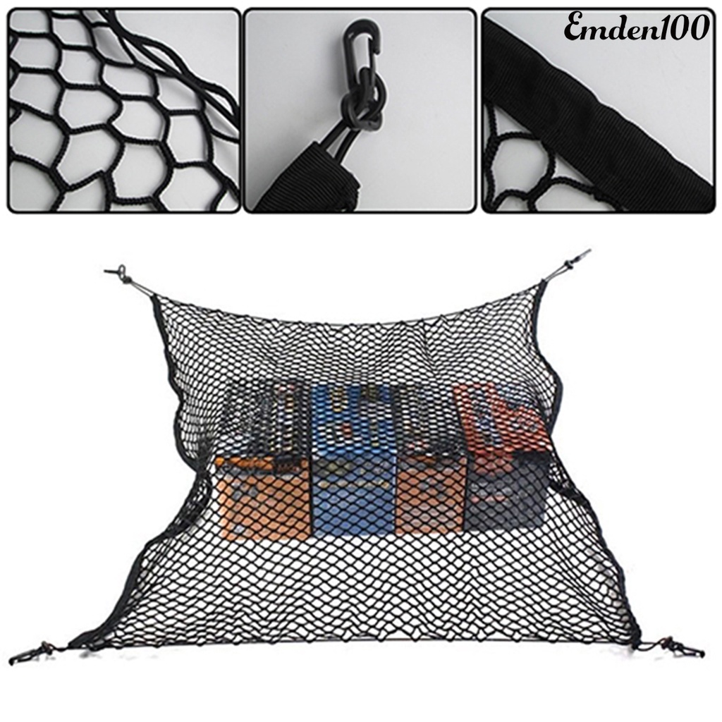 [EMDEN] Lưới Hàng Hóa Xe Hơi Nhẹ Với Bốn Móc Treo Bằng Sợi Polypropylene Thông Dụng Cho Xe Tả