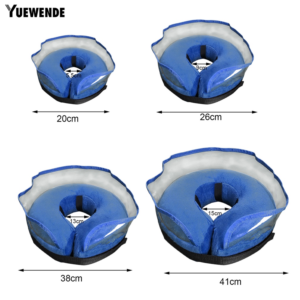 Yq.e Vòng Cổ Bơm Hơi Mềm Mại Co Giãn Thoáng Khí Thoải Mái Có Thể Điều Chỉnh Cho Cún Cưng Sau