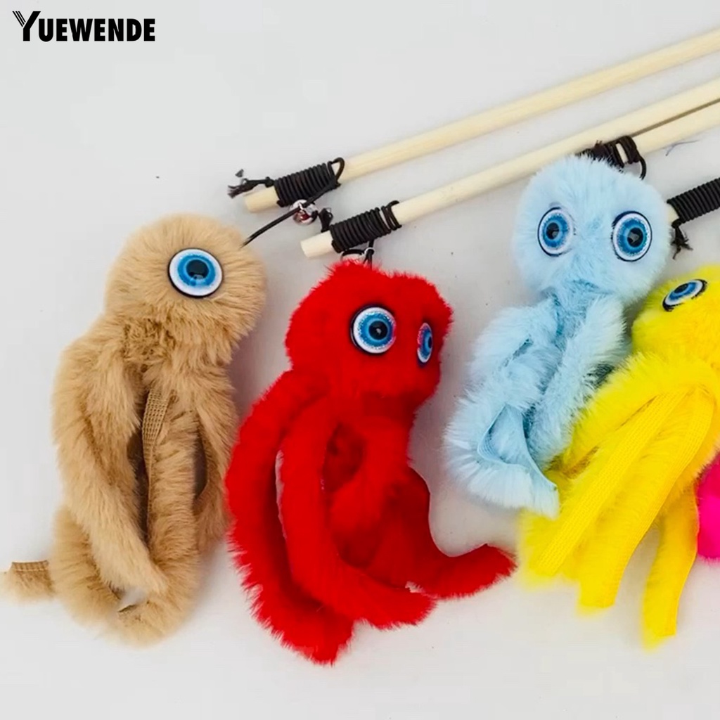 Gậy Lông Nhung Hình Bạch Tuộc Vui Nhộn Tương Tác Huấn Luyện Mèo