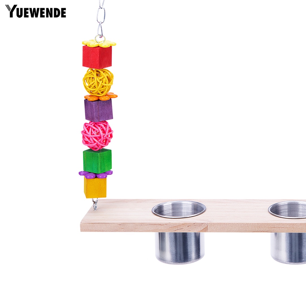 Giá Đỡ Đứng Kèm 2 Cốc Đựng Thức Ăn Có Thể Tái Sử Dụng Cho Chim Vẹt