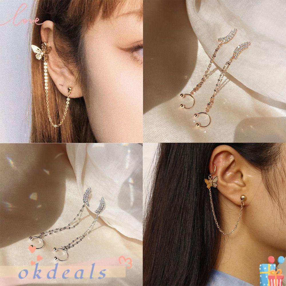 Khuyên Tai Dạng Dây Dài Tích Hợp Tua Rua Cho Nữ