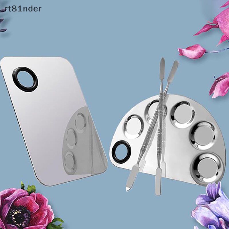 Bộ Bảng Trộn Màu Trang Điểm Làm Móng Bằng Thép Không Gỉ
