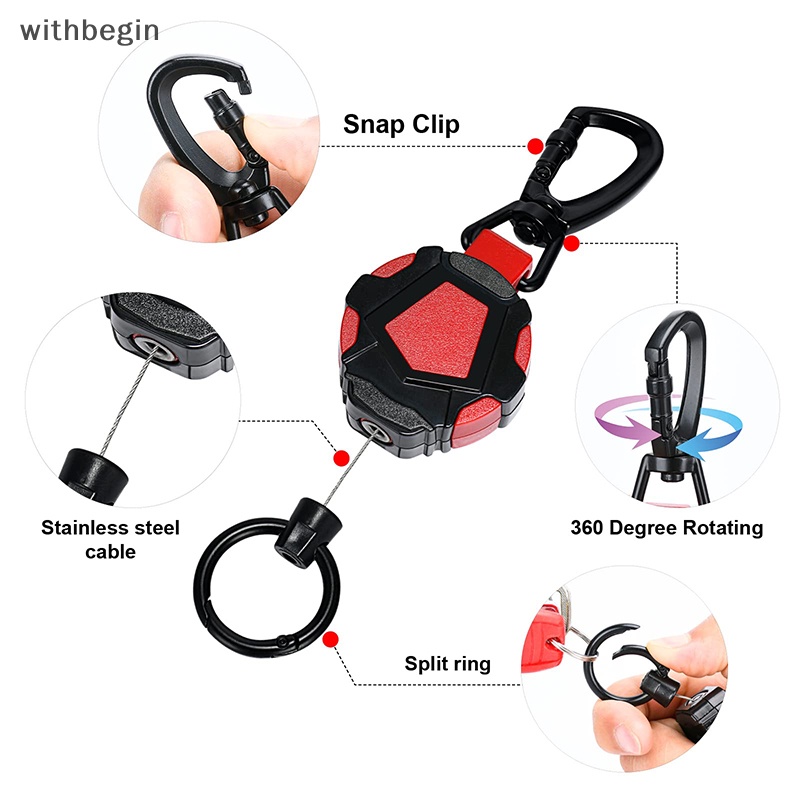 Giá Đỡ Móc Chìa Khóa Có Thể Thu Gọn Kèm Dây Thép Chống Thất Lạc Tiện Dụng