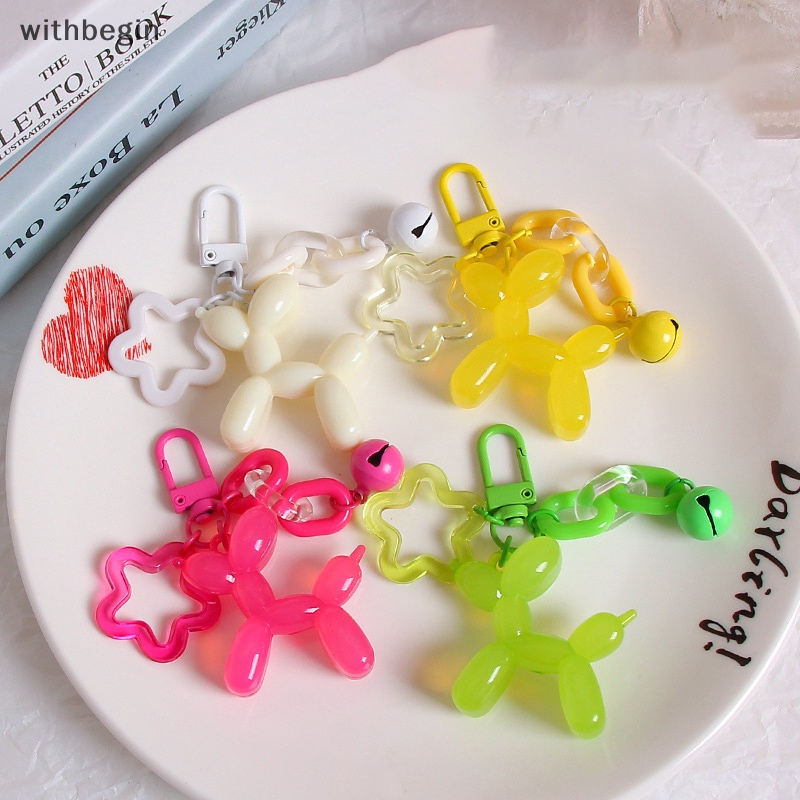 1 Móc Khóa Hình Chú Chó Và Bong Bóng Màu Sắc Ngọt Ngào Dễ Thương Cho Bạn Gái