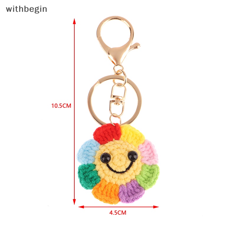 Móc Điện Thoại Di Động Hình Hoa Hướng Dương Mặt Cười Bằng Len Đan Tay Ngọt Ngào Sáng Tạo Thích Hợp Làm Quà