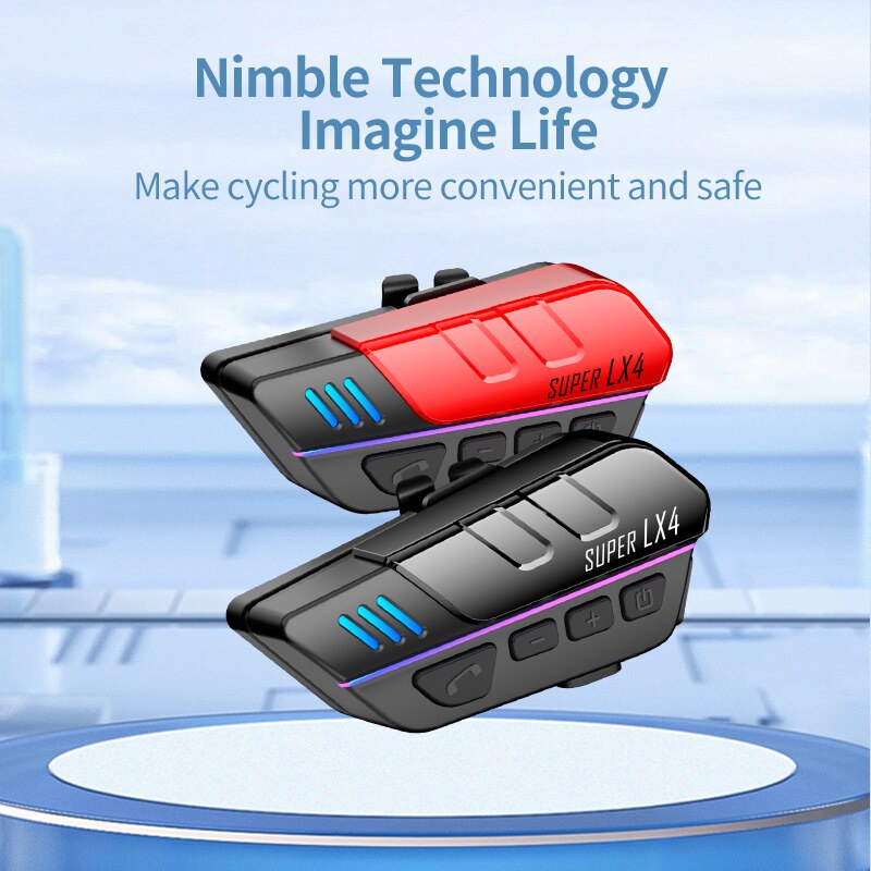 Bộ Tai Nghe Bluetooth 5.0 Không Dây Chống Nước Giảm Tiếng Ồn LX4 Dùng Khi Lái Xe Moto