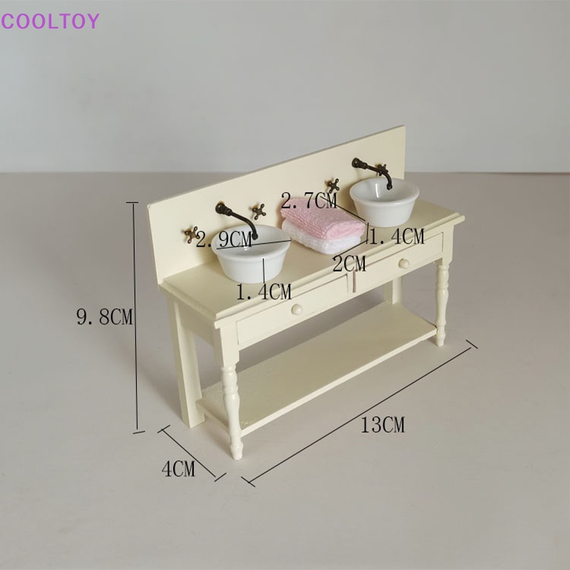 1 Bộ Bồn Rửa Chén Mini Tỉ Lệ 1: 12 Trang Trí Nhà Búp Bê