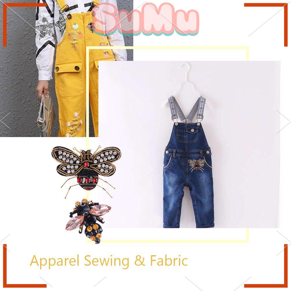 Bộ 2 Miếng Vá Quần Áo Đính Hạt Cườm Dùng May Vá Thủ Công