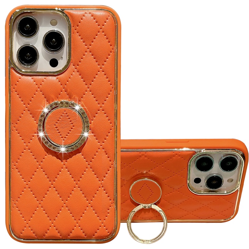 Ốp Điện Thoại Da Cứng Dạng Lưới Có Giá Đỡ Sang Trọng Cho IPhone 14 Pro i14 13 Pro 12Pro max 11 11Pro