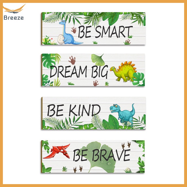 Set 4 Biển Gỗ Treo Tường Trang Trí Hình Động Vật Dễ Thương