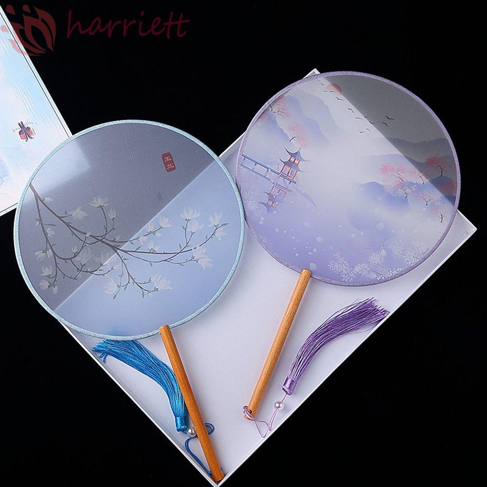 Quạt Tay Cầm Bằng Gỗ Phối Tua Rua Phong Cách Trung Hoa Cổ Điển Dùng Trang Trí Nhà Cửa / Làm Đạo Cụ Chụp Ảnh