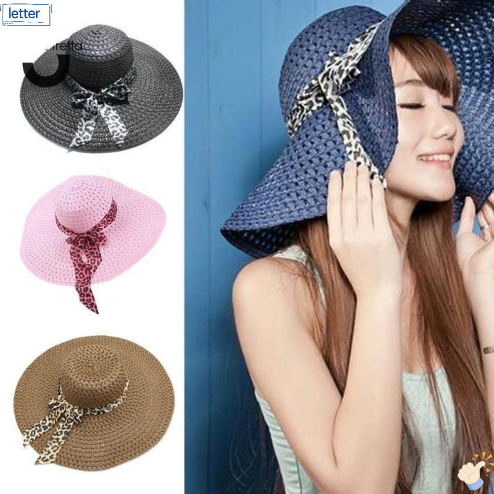 Nón Rộng Vành Chống Tia UV Có Nơ Ruy Băng Gấp Gọn Thời Trang Đi Biển Cho Nữ Sự Bảo Vệ
