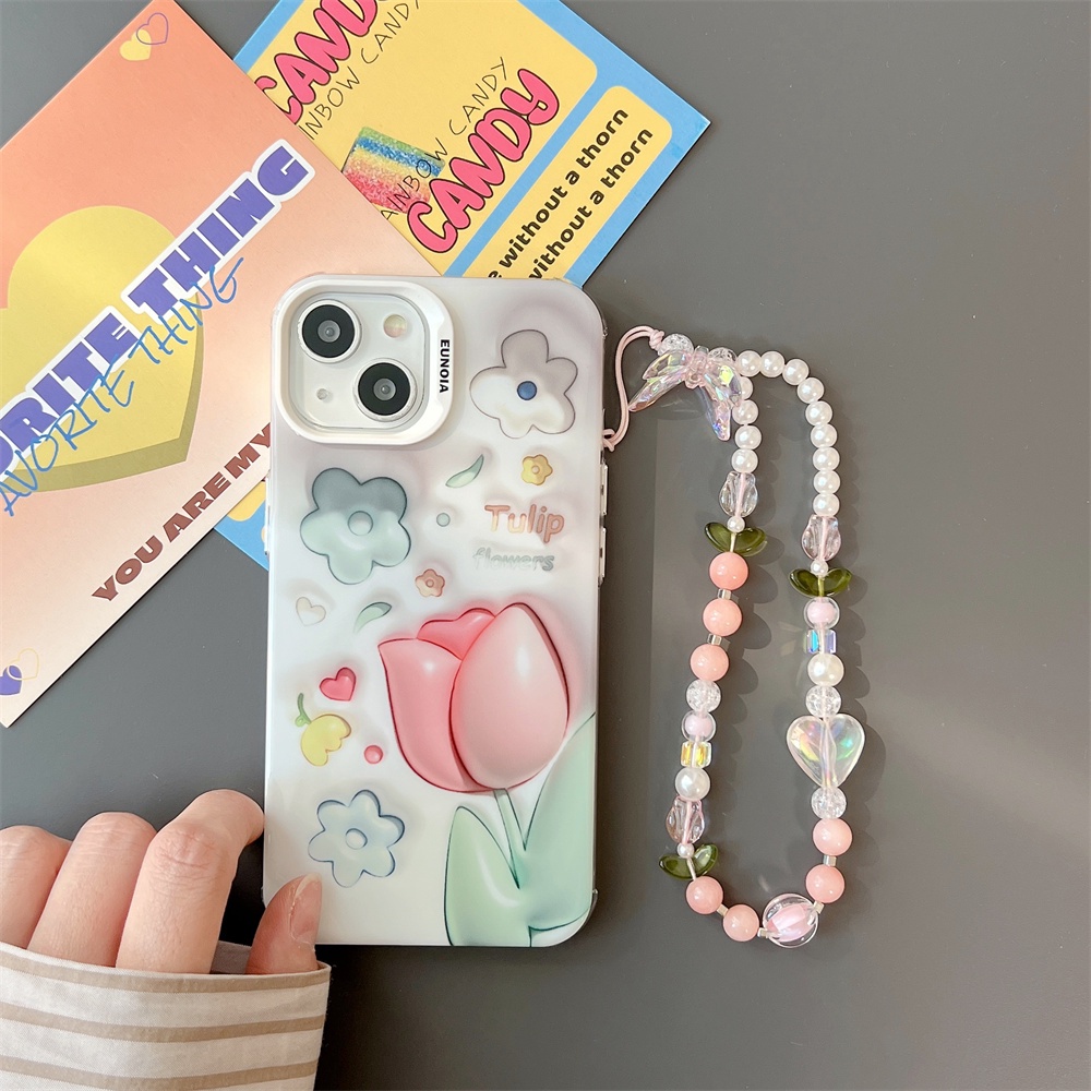 Ốp Điện Thoại TPU Mềm Trong Suốt Chống Sốc Hình Hoa Tulip Cho iPhone 14 13 12 11Pro Max