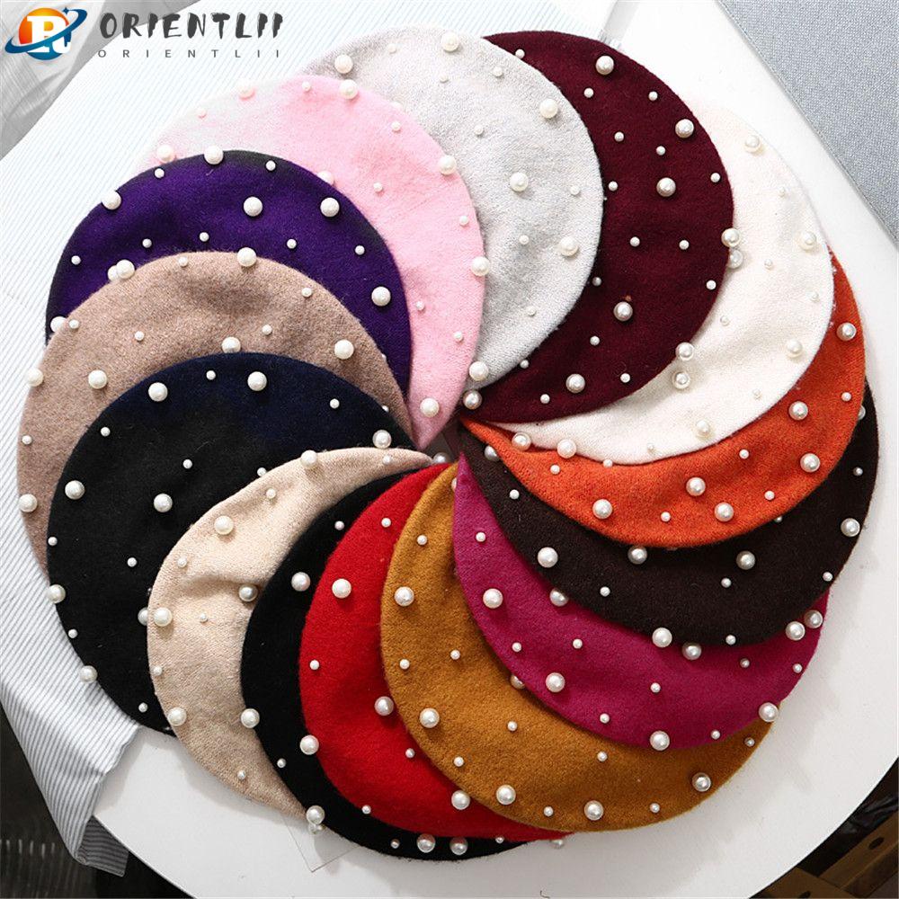 Nón Beret Len Màu Sắc Thời Trang Mùa Đông Ấm Áp