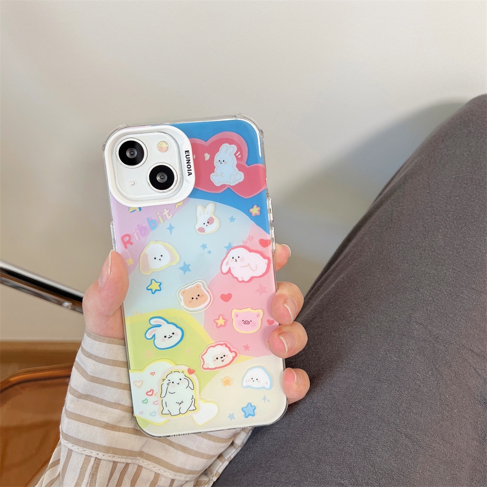 Ốp Điện Thoại TPU Mềm Trong Suốt Hai Mặt Họa Tiết Hoạt Hình Cho iPhone 14 13 12 11 Pro