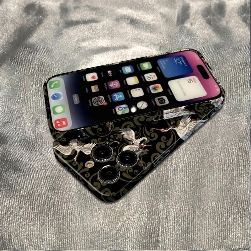 Ốp Điện Thoại Chống Sốc Bảo Vệ Toàn Diện In Họa Tiết Chim Hạc 136In Đơn Giản Cho Iphone 1211 Max 14 Pro 78