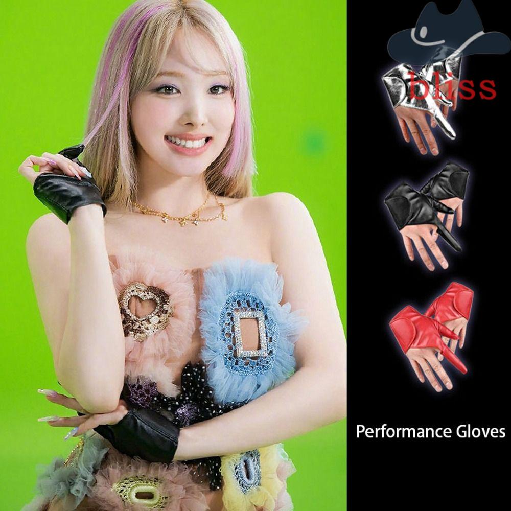 Găng Tay Da PU Phong Cách Punk Hip Hop Cá Tính Cho Nữ