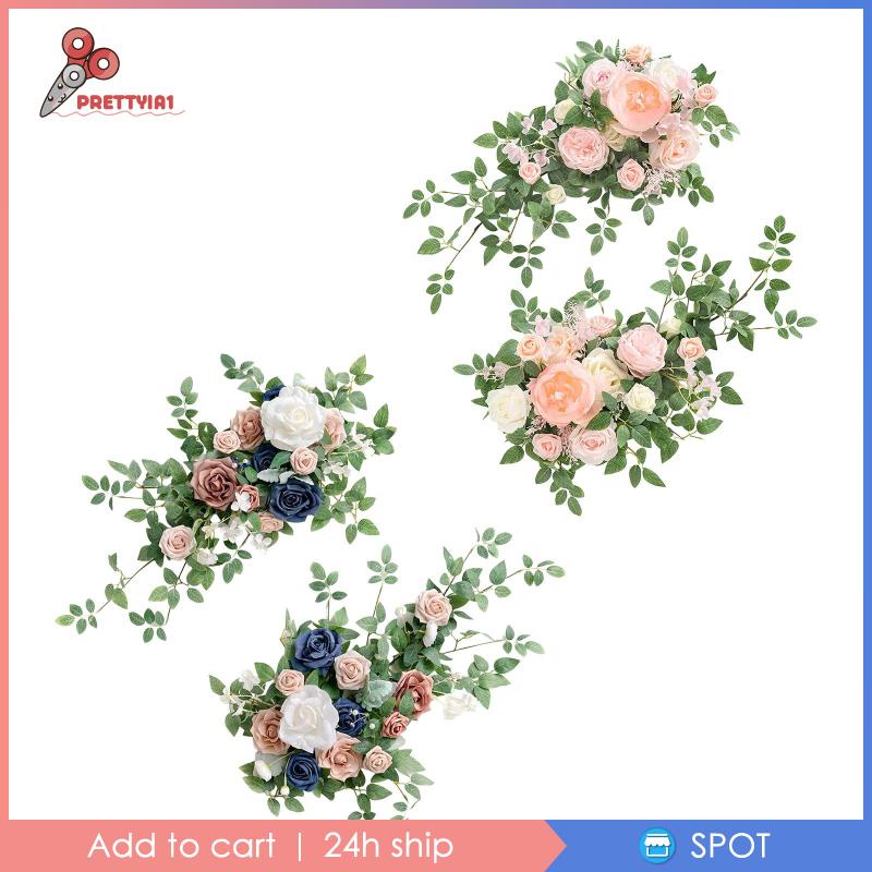 1 [Prettyia1] 2 Bông Hoa Vòm Nhân Tạo Trang Trí Đám Cưới / Cửa Sổ /