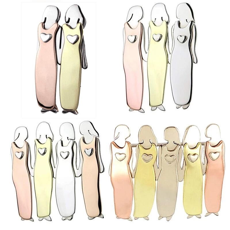 Ghim Cài Áo Hình Chị Em Gái Mùa Thu Đông Thời Trang Sáng Tạo